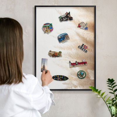 Panou magnetic mural decorativ cadru negru Ierburi esențiale
