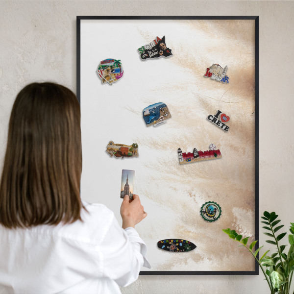 Panou magnetic mural decorativ cadru negru Ierburi esențiale