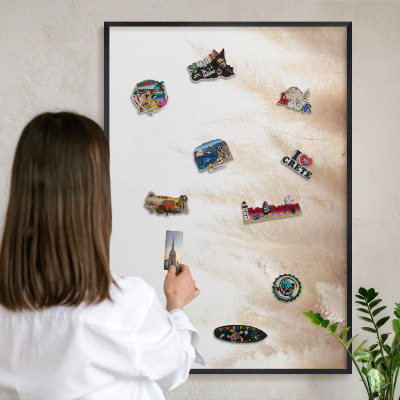 Panou magnetic mural decorativ cadru negru Ierburi esențiale