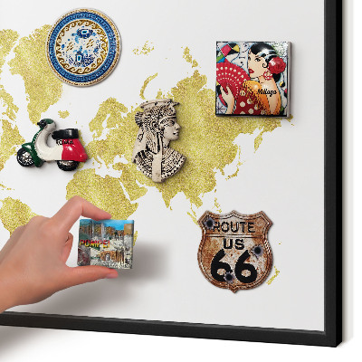 Panou magnetic mural decorativ cadru negru Harta lumii