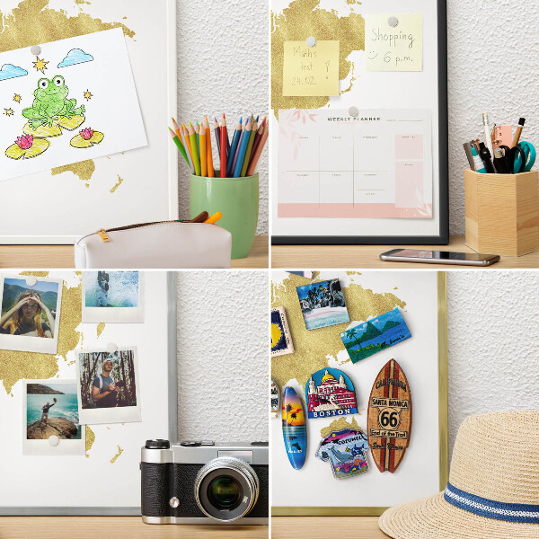 Panou magnetic mural decorativ cadru negru Harta lumii