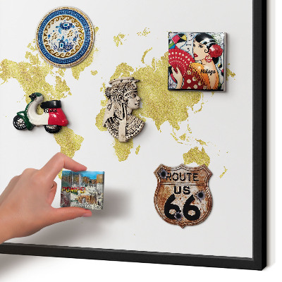 Panou magnetic mural decorativ cadru negru Harta lumii