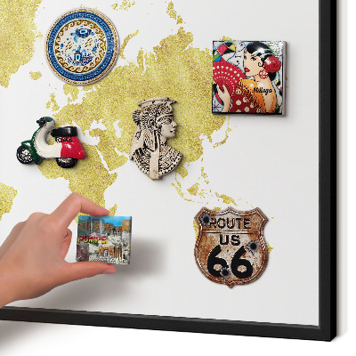 Panou magnetic mural decorativ cadru negru Harta lumii
