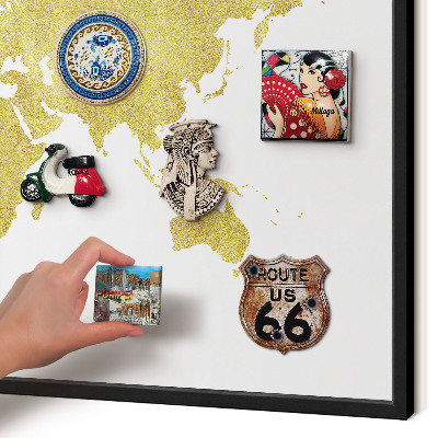 Panou magnetic mural decorativ cadru negru Harta lumii
