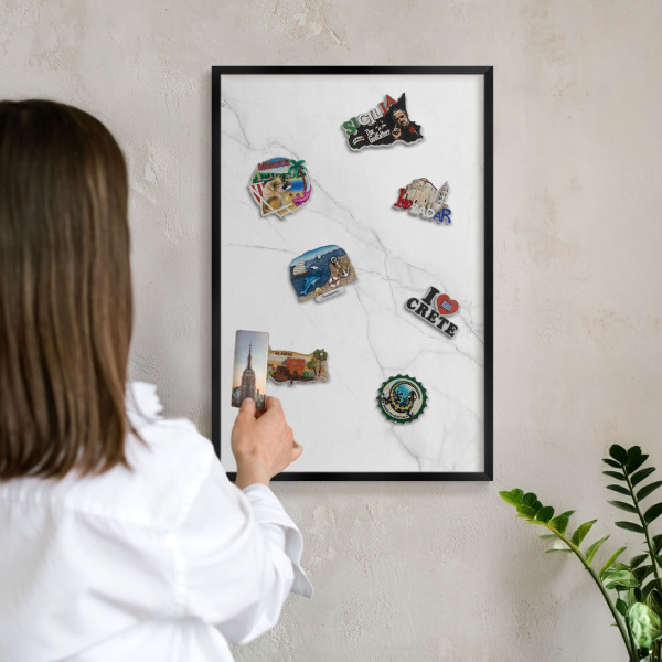 Panou magnetic mural decorativ cadru negru Model de marmură