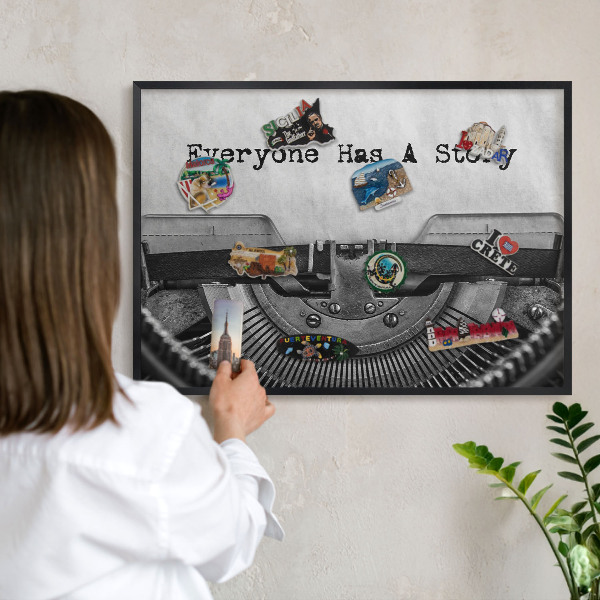 Panou magnetic mural decorativ cadru negru Mașină de epocă