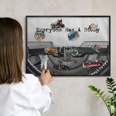 Panou magnetic mural decorativ cadru negru Mașină de epocă