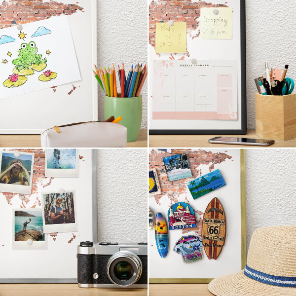 Panou magnetic mural decorativ cadru negru Hartă din cărămidă