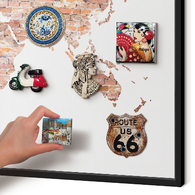 Panou magnetic mural decorativ cadru negru Hartă din cărămidă