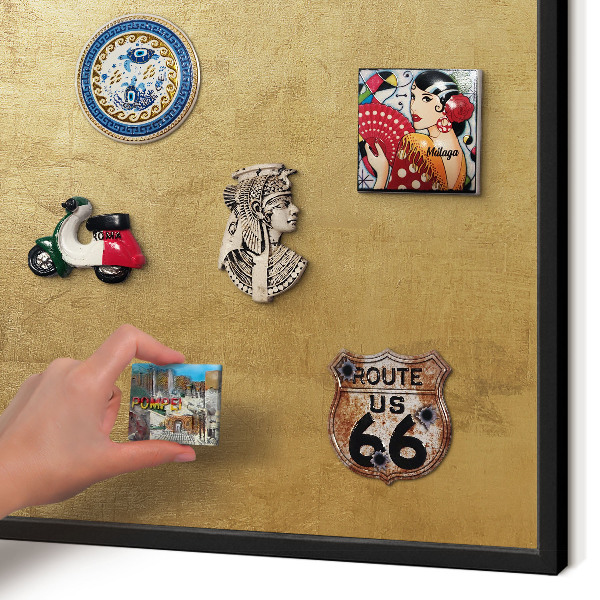 Panou magnetic mural decorativ cadru negru Textură galbenă