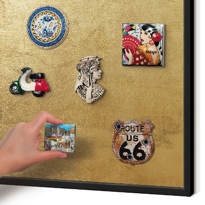 Panou magnetic mural decorativ cadru negru Textură galbenă
