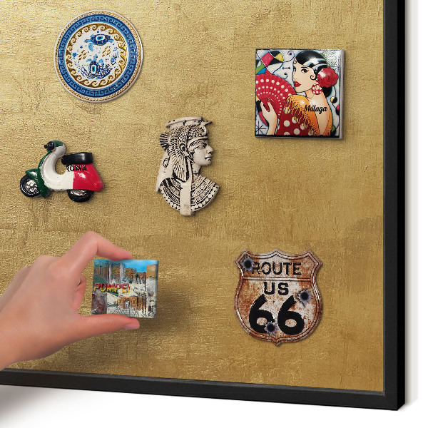Panou magnetic mural decorativ cadru negru Textură galbenă