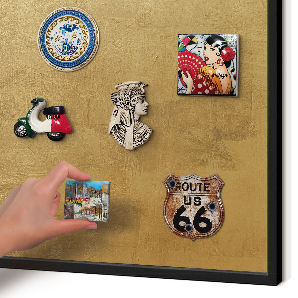 Panou magnetic mural decorativ cadru negru Textură galbenă