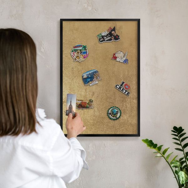 Panou magnetic mural decorativ cadru negru Textură galbenă