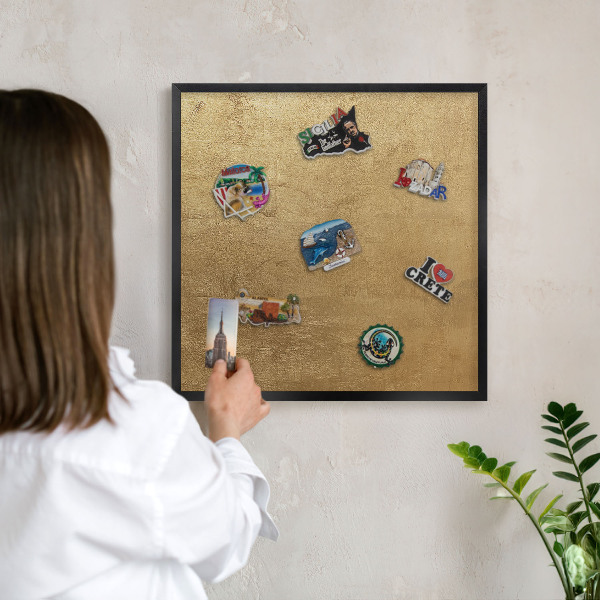 Panou magnetic mural decorativ cadru negru Textură galbenă
