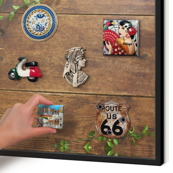 Panou magnetic mural decorativ cadru negru Natura lemnului