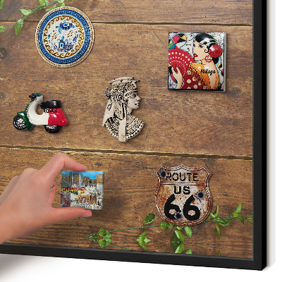 Panou magnetic mural decorativ cadru negru Natura lemnului