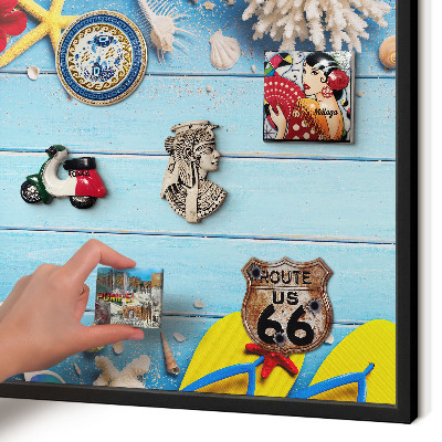 Panou magnetic mural decorativ cadru negru Plaja de vacanță