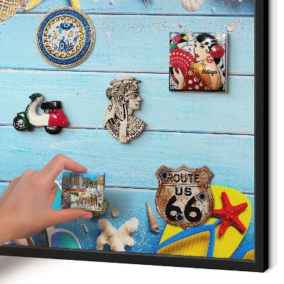 Panou magnetic mural decorativ cadru negru Plaja de vacanță