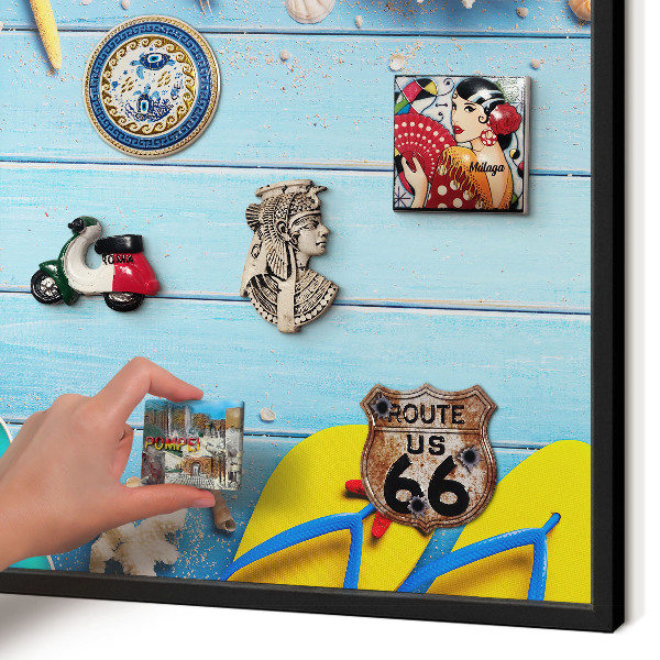 Panou magnetic mural decorativ cadru negru Plaja de vacanță