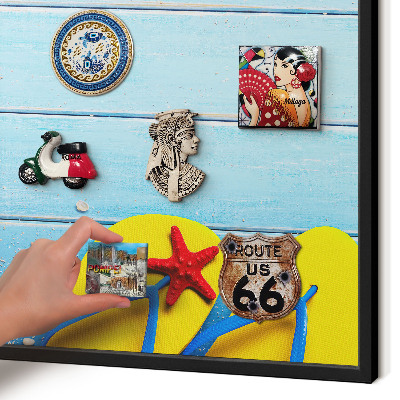 Panou magnetic mural decorativ cadru negru Plaja de vacanță