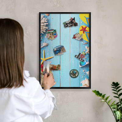 Panou magnetic mural decorativ cadru negru Plaja de vacanță