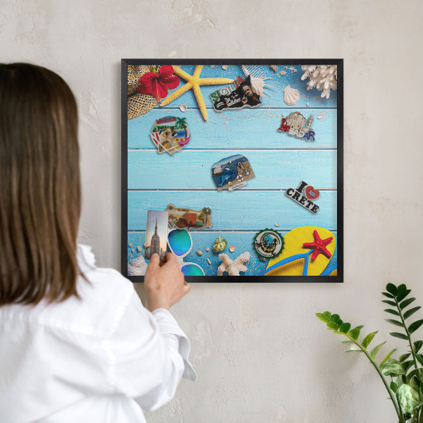 Panou magnetic mural decorativ cadru negru Plaja de vacanță