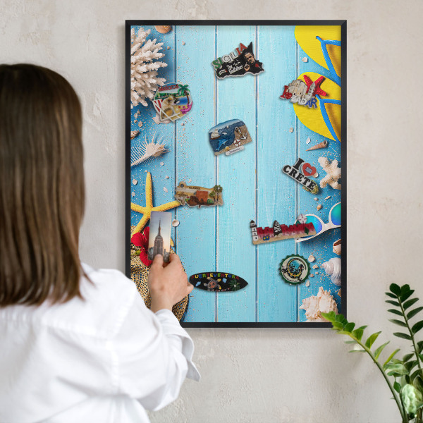 Panou magnetic mural decorativ cadru negru Plaja de vacanță