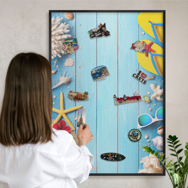 Panou magnetic mural decorativ cadru negru Plaja de vacanță
