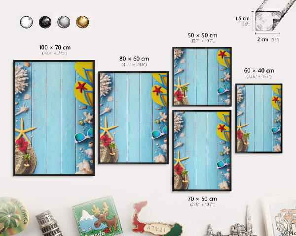 Panou magnetic mural decorativ cadru negru Plaja de vacanță