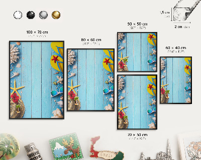 Panou magnetic mural decorativ cadru negru Plaja de vacanță
