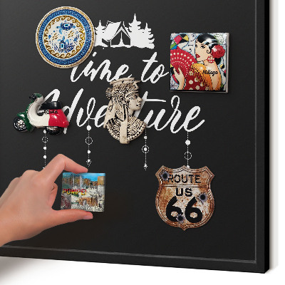 Panou magnetic mural decorativ cadru negru Aventura te așteaptă