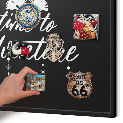 Panou magnetic mural decorativ cadru negru Aventura te așteaptă