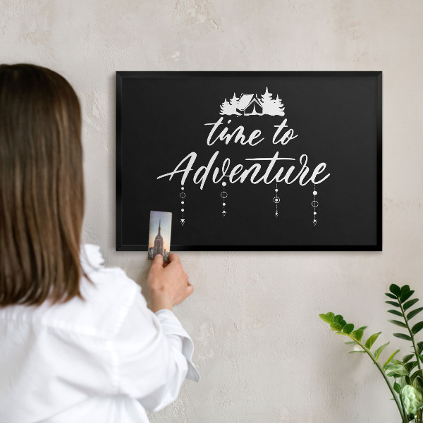 Panou magnetic mural decorativ cadru negru Aventura te așteaptă