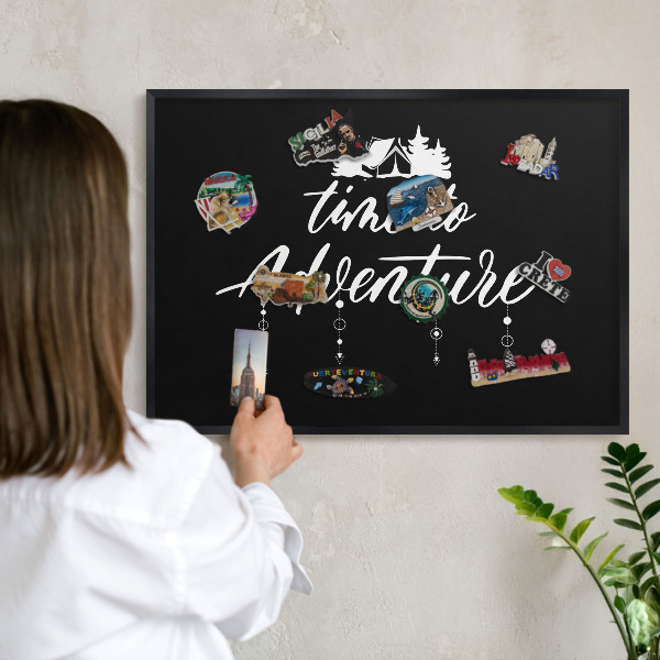 Panou magnetic mural decorativ cadru negru Aventura te așteaptă