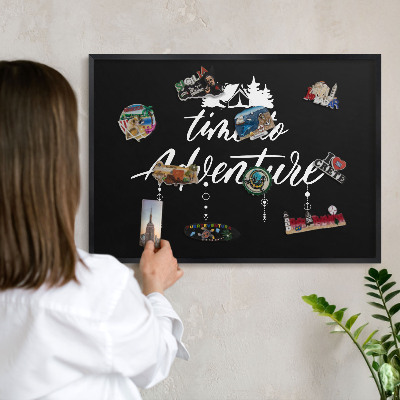 Panou magnetic mural decorativ cadru negru Aventura te așteaptă