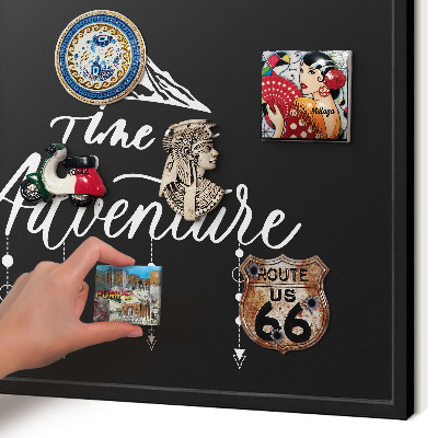 Panou magnetic mural decorativ cadru negru Aventura te așteaptă