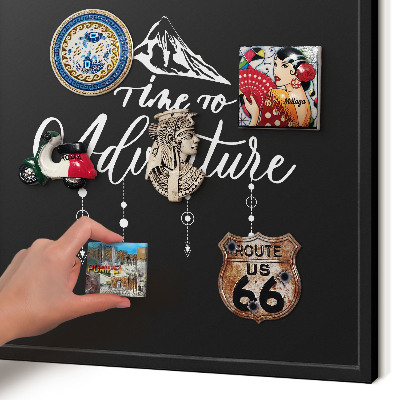 Panou magnetic mural decorativ cadru negru Aventura te așteaptă