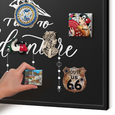 Panou magnetic mural decorativ cadru negru Aventura te așteaptă