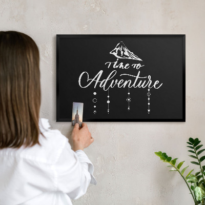 Panou magnetic mural decorativ cadru negru Aventura te așteaptă
