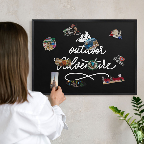 Panou magnetic mural decorativ cadru negru Aventură în aer liber