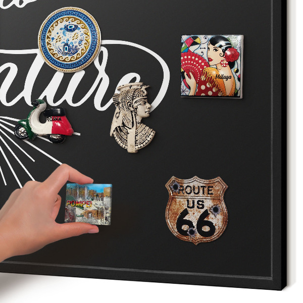 Panou magnetic mural decorativ cadru negru Timp de aventură