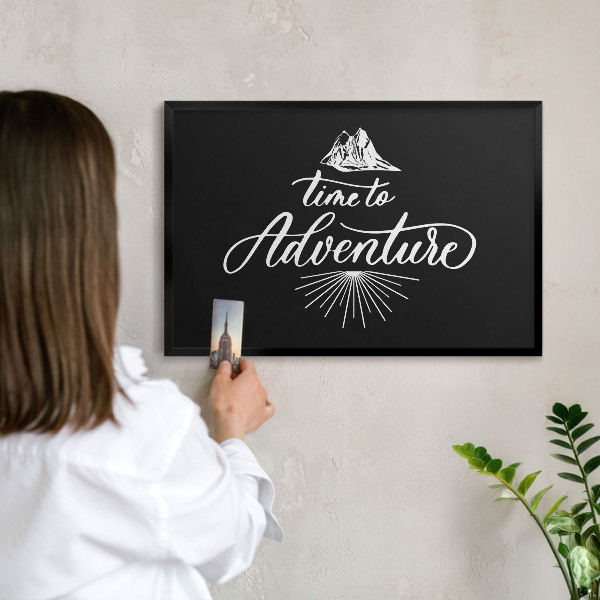 Panou magnetic mural decorativ cadru negru Timp de aventură