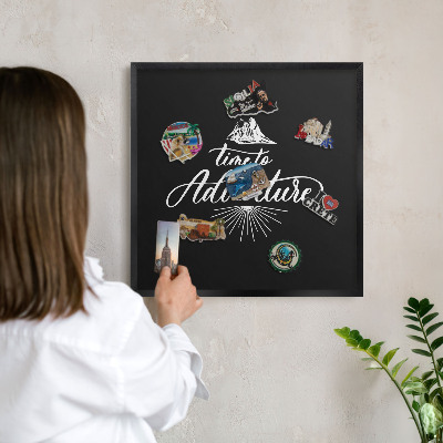 Panou magnetic mural decorativ cadru negru Timp de aventură