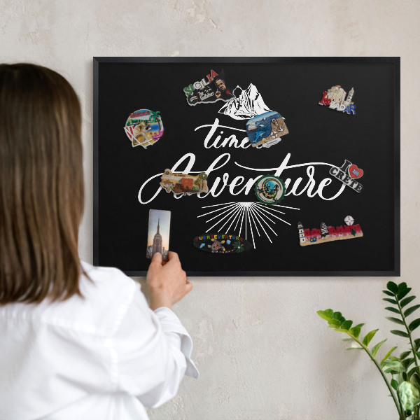 Panou magnetic mural decorativ cadru negru Timp de aventură
