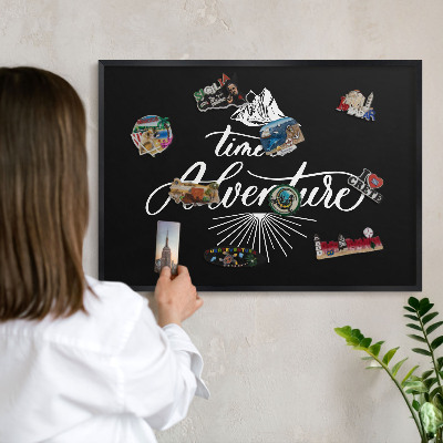 Panou magnetic mural decorativ cadru negru Timp de aventură