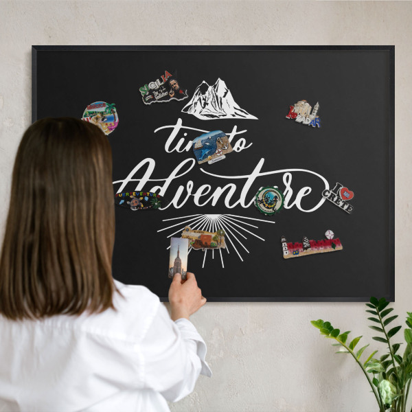 Panou magnetic mural decorativ cadru negru Timp de aventură