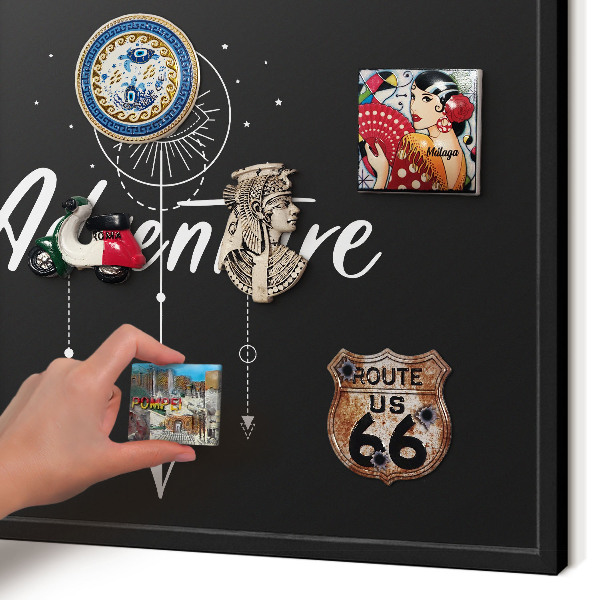 Panou magnetic mural decorativ cadru negru Aventura te așteaptă