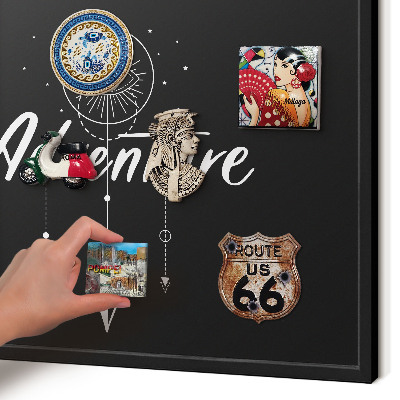 Panou magnetic mural decorativ cadru negru Aventura te așteaptă