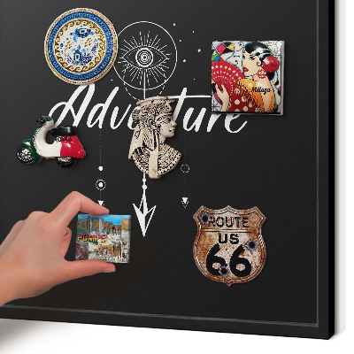 Panou magnetic mural decorativ cadru negru Aventura te așteaptă